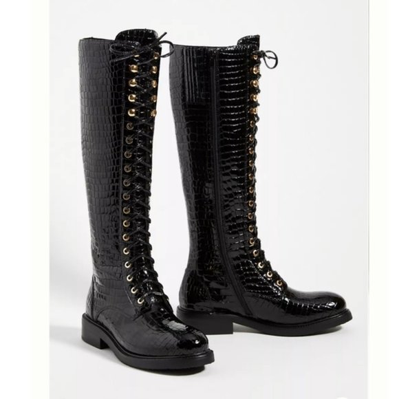 Jeffrey Campbell Shoes - Jeffrey Campbell Arkin Tall Lace-Up Boots in Black